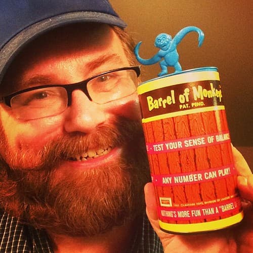 First-edition Barrel of Monkeys game set
