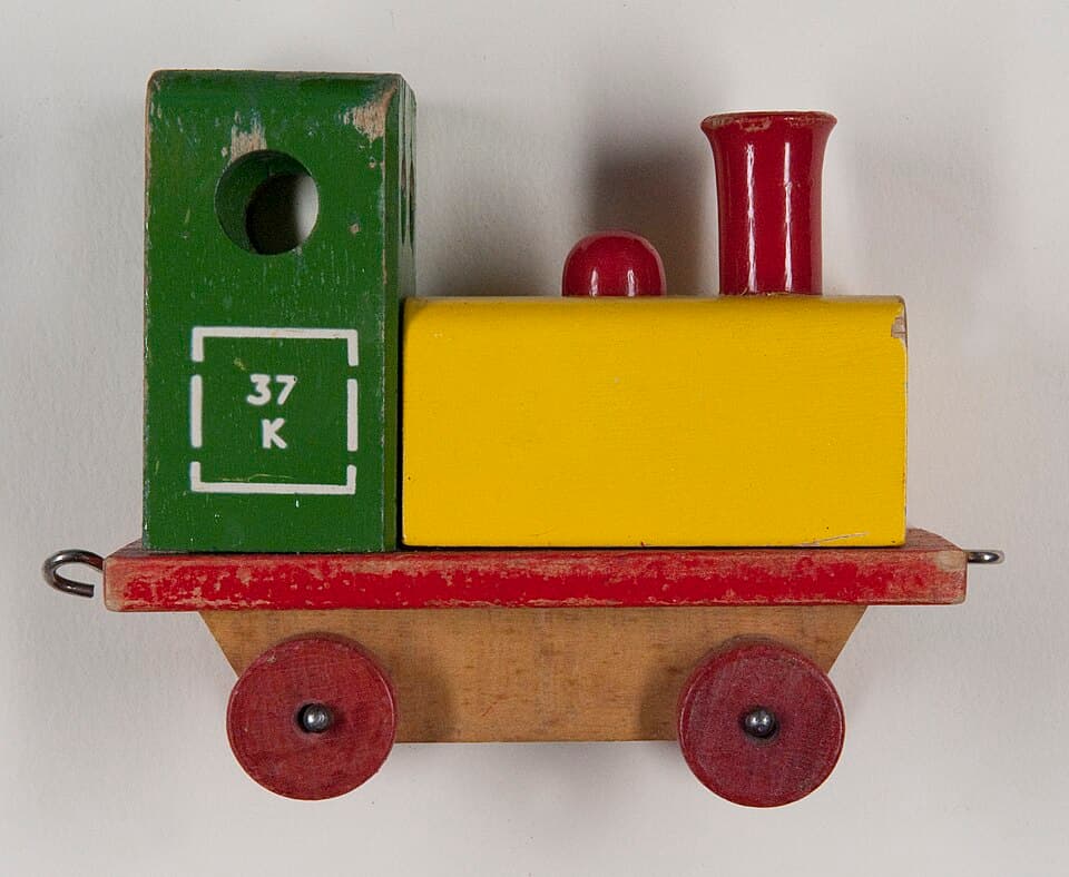 Vintage wooden toy locomotive