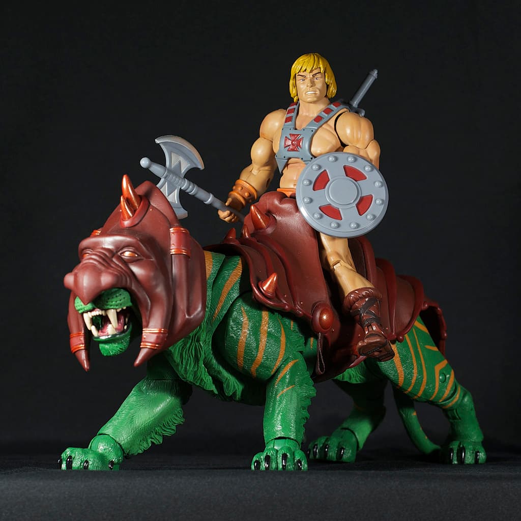 He-Man action figure riding Battle Cat