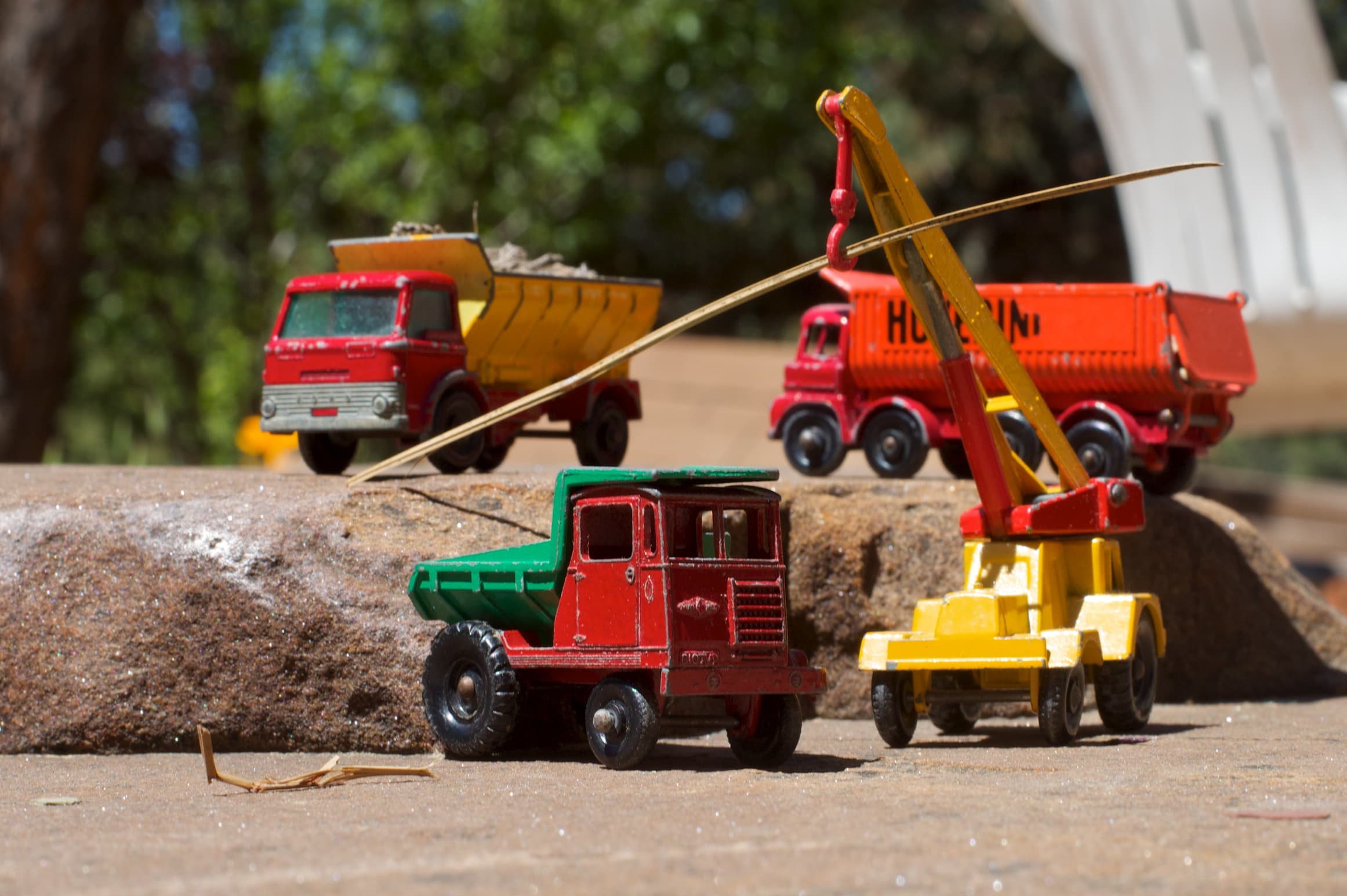 Metal Toy Crane vintage toy view