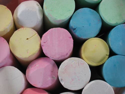 Colorful sticks of sidewalk pavement chalk