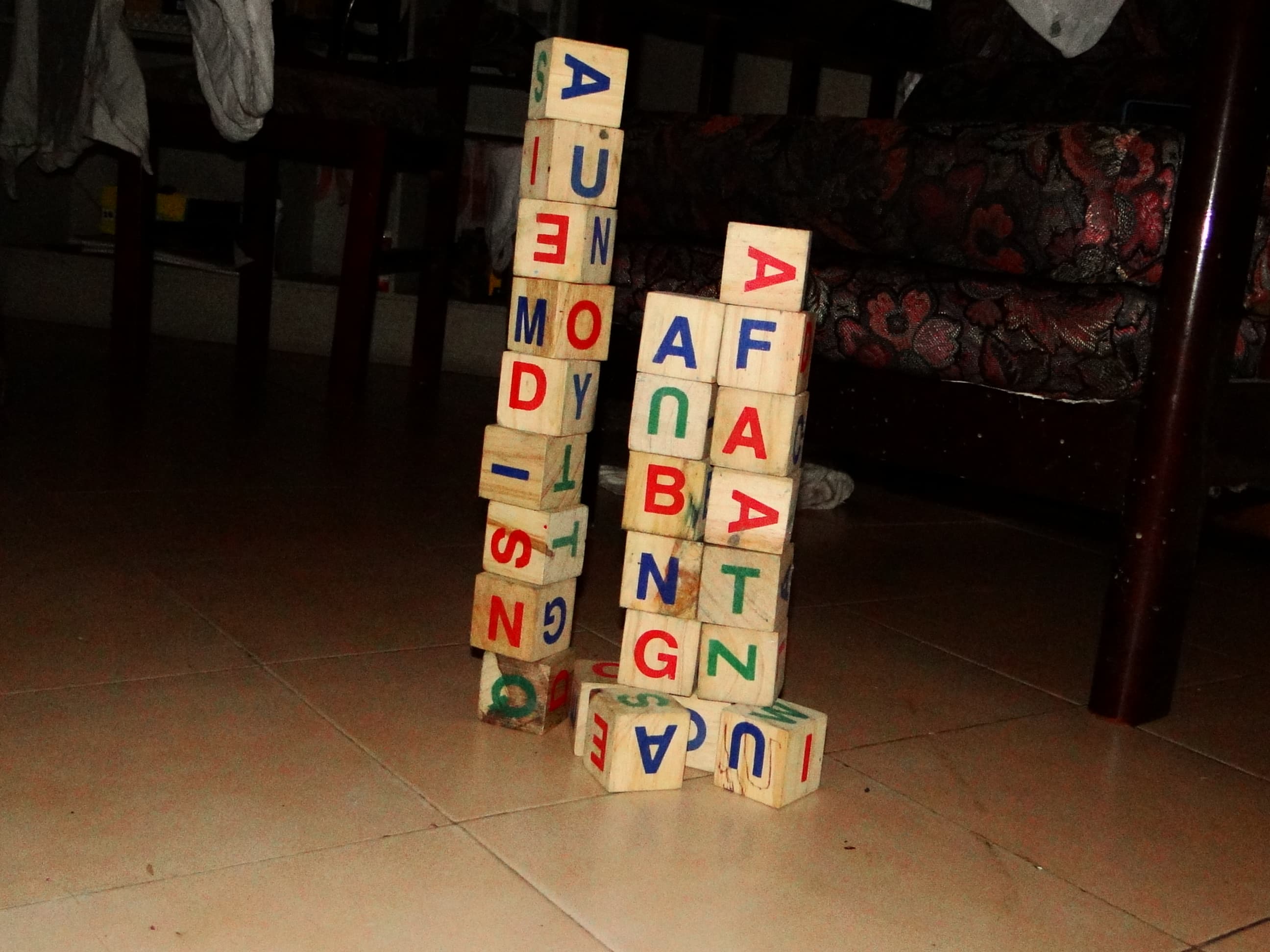 Wooden Alphabet Blocks vintage toy view