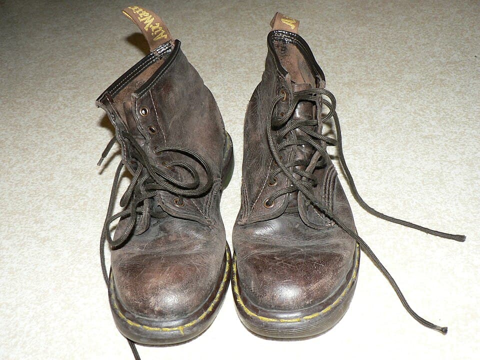 Pair of worn Dr. Martens boots