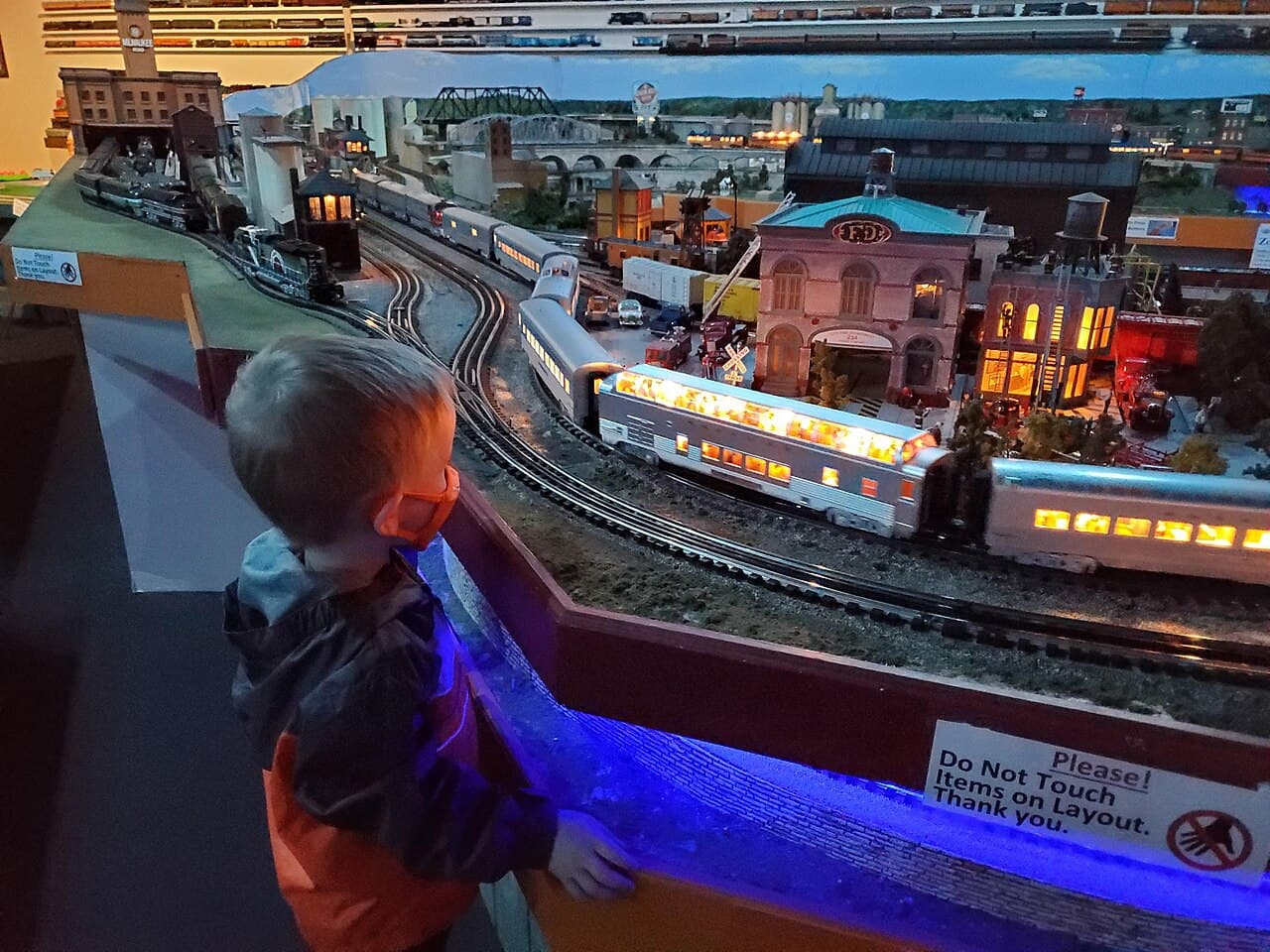 Lionel model train layout in operation