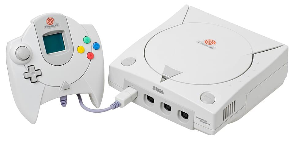 Sega Dreamcast console and controller
