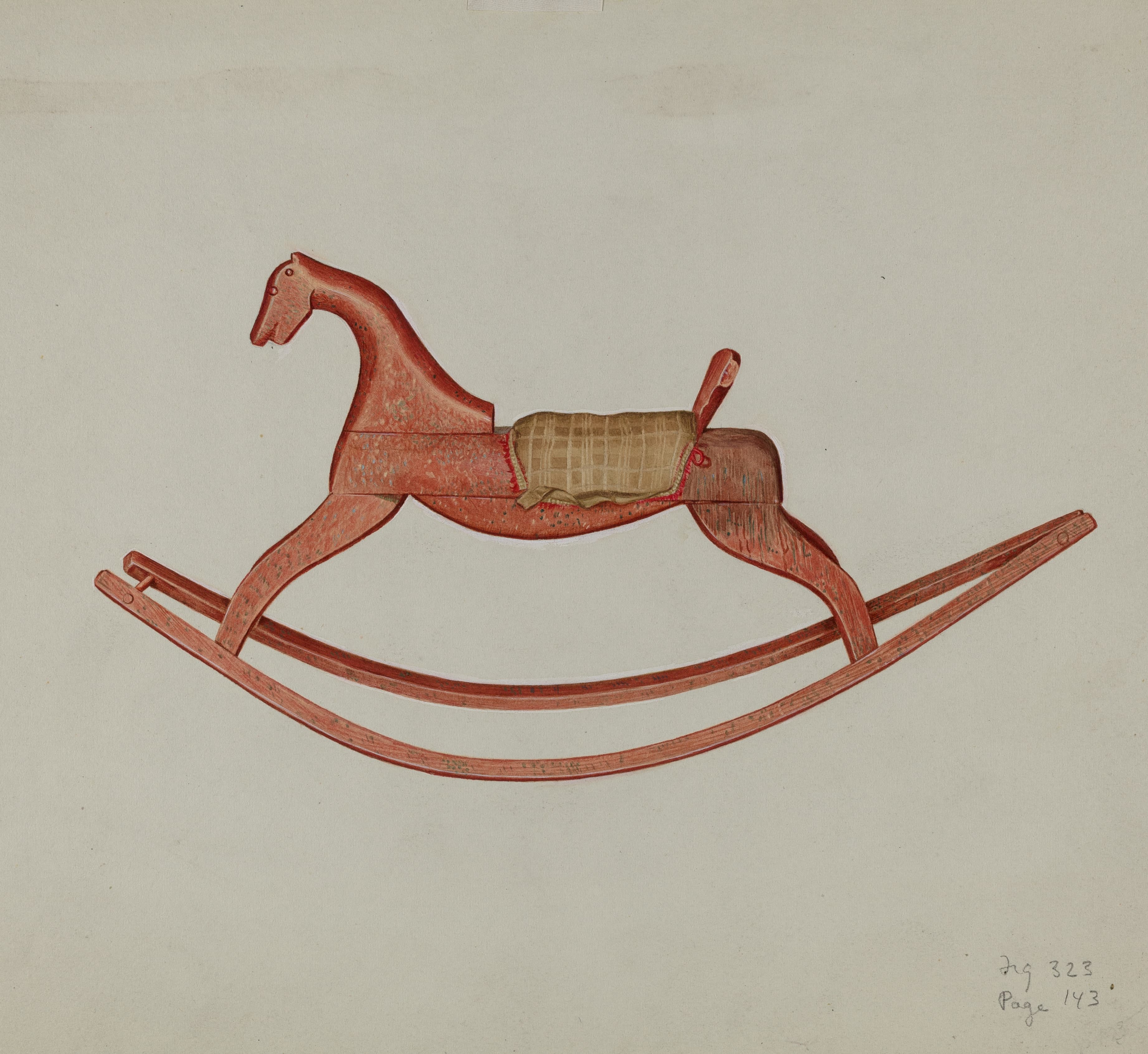Wooden Rocking Horse vintage toy view