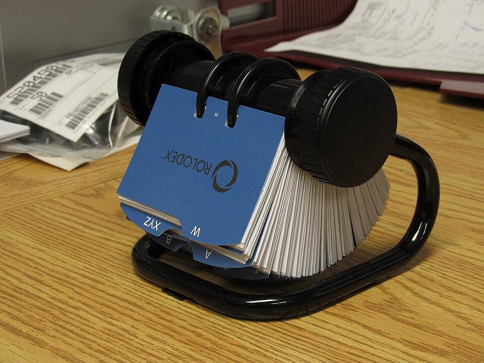 Rolodex rotary business card file